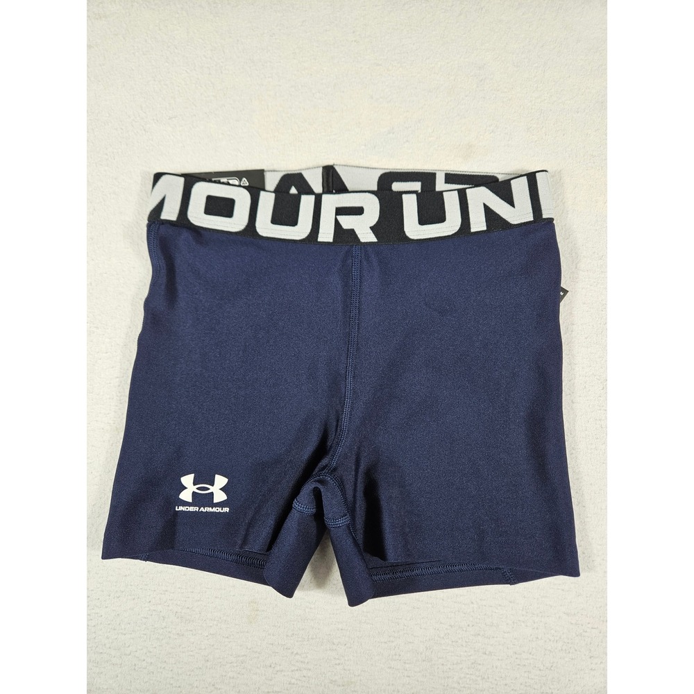 Under Armour HeatGear Mid Rise Compression Shorty Navy Blue XS 1383629-410